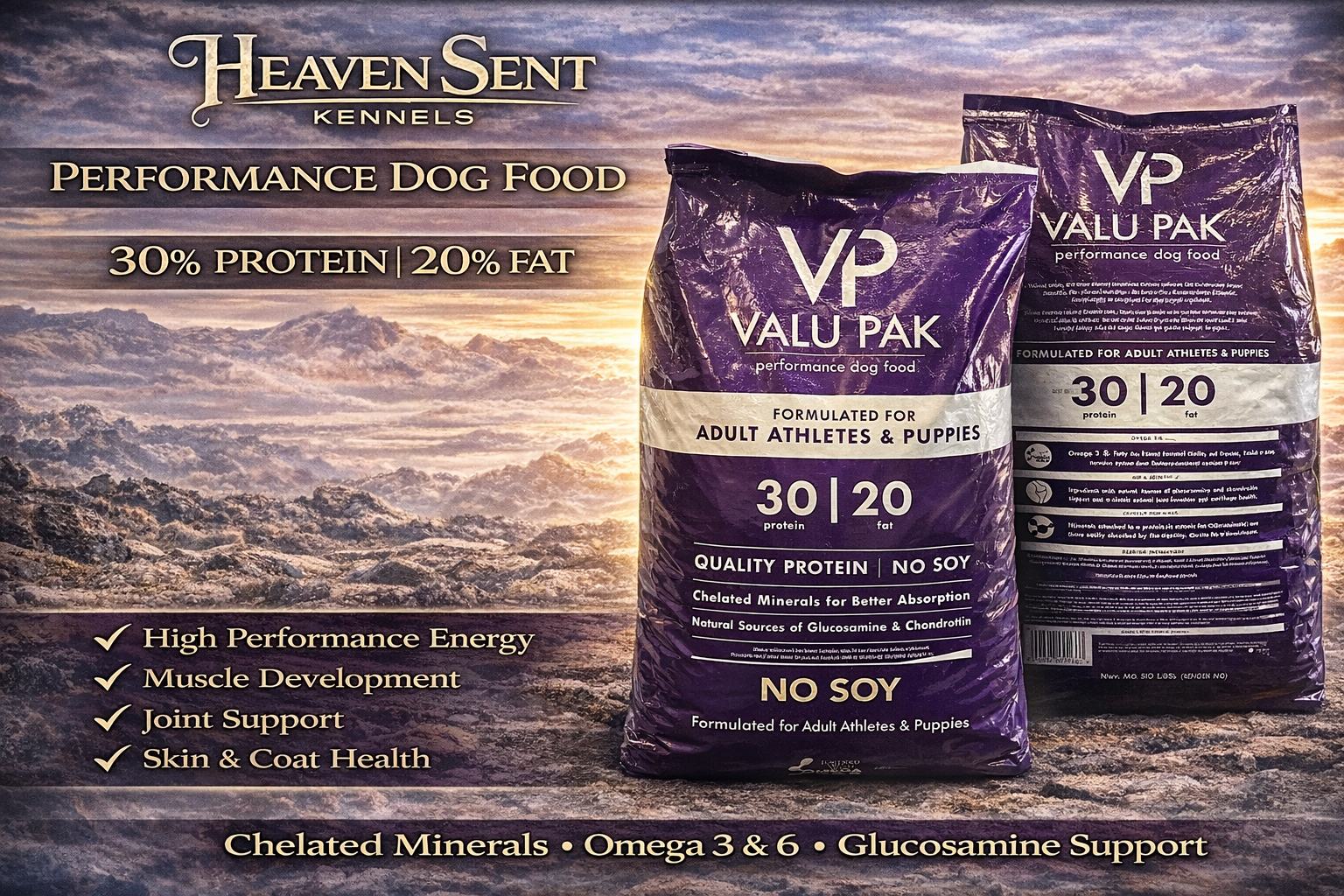 Valu Pak 30/20, original Heaven Sent food graphic
