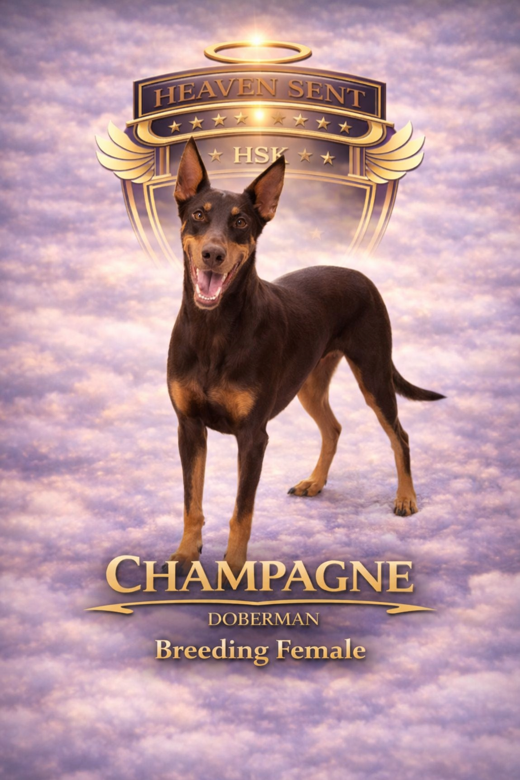 Champagne, Doberman Pinscher, official HSK portrait